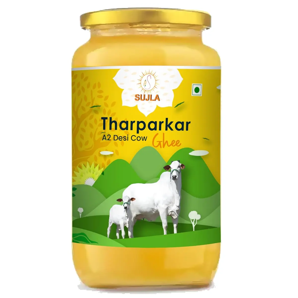 Sujla A2 Desi Tharparkar Cow Ghee | Pure Desi Ghee | Vedic Bilona Method (1000 ml) Brand: Sujla