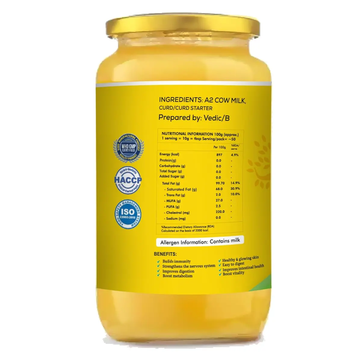 Sujla A2 Desi Tharparkar Cow Ghee | Pure Desi Ghee | Vedic Bilona Method (1000 ml) Brand: Sujla